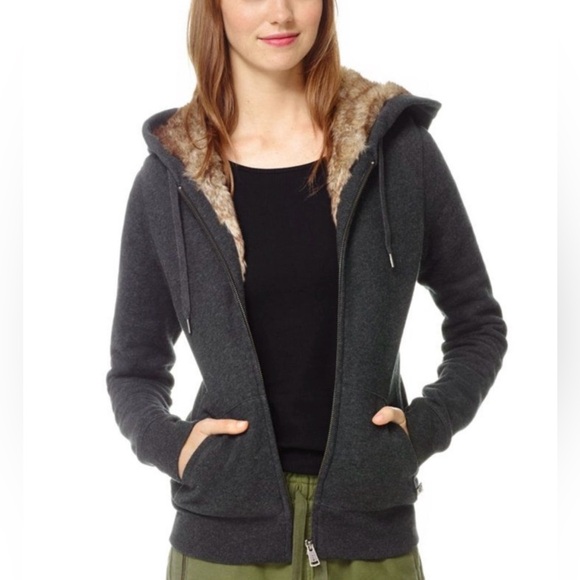 Artizia TNA Pacific Fur Lined Hoodie Zip Up Size L - Picture 13 of 13
